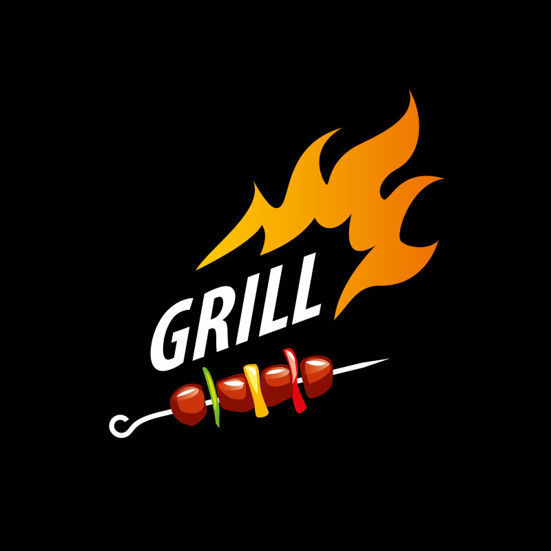 创意矢量烧烤的标志设计