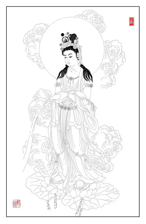 线描观音