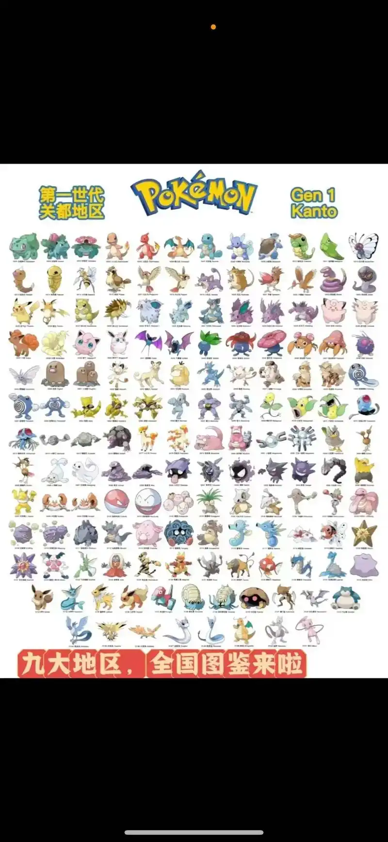 九大地区,一到九大全图鉴合集来啦.#精灵宝可梦 #口袋妖怪 - 抖音
