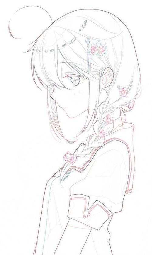 唯美动漫人物图片古风简笔画图片古风女生侧脸简单漫画画法线稿古风