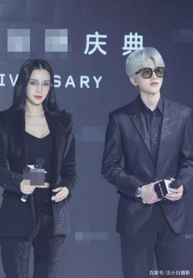 angelababy和蔡徐坤共同出席品牌活动