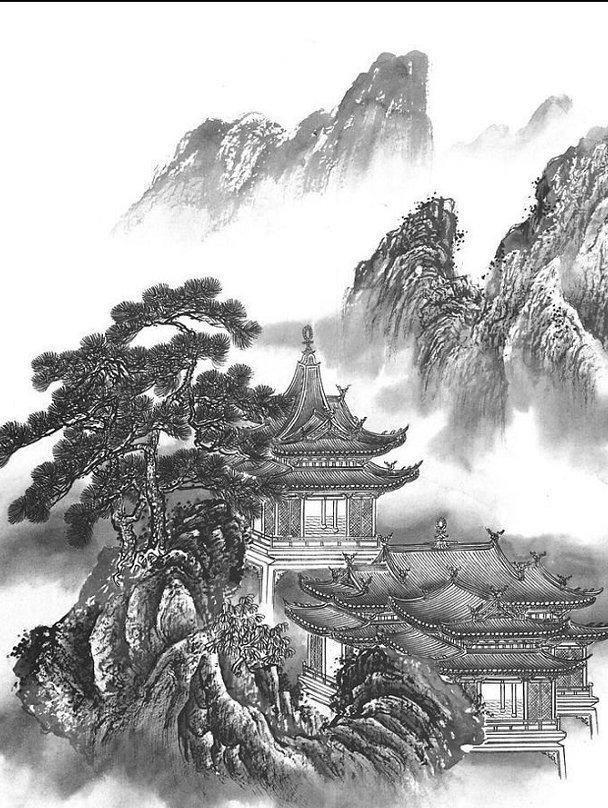 工笔画线描图谱之山水