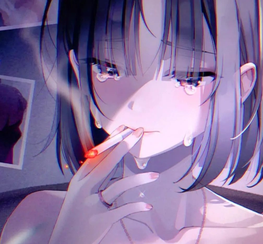 伤感动漫女生流泪头像