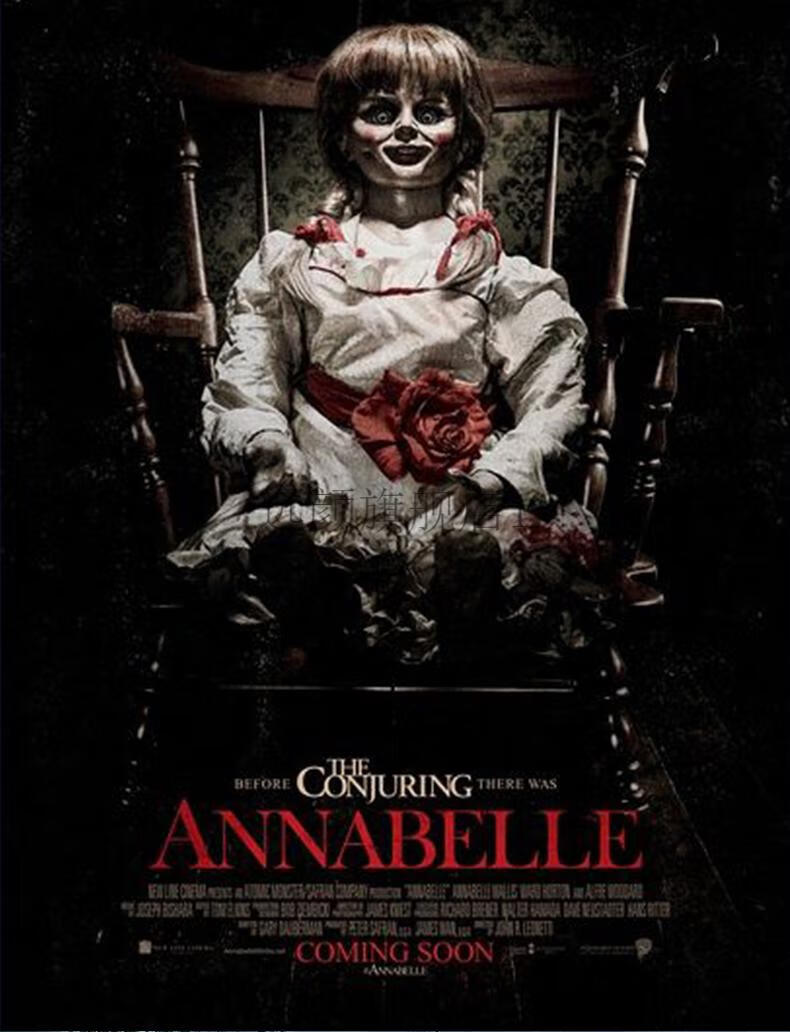 安娜贝尔恐怖娃娃 安娜贝尔面具cos恐怖鬼娃娃 影视表演道具万圣节