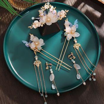 舜钦古风头饰儿童发夹不伤发小女孩古装配饰女童汉服发钗发簪流苏超仙