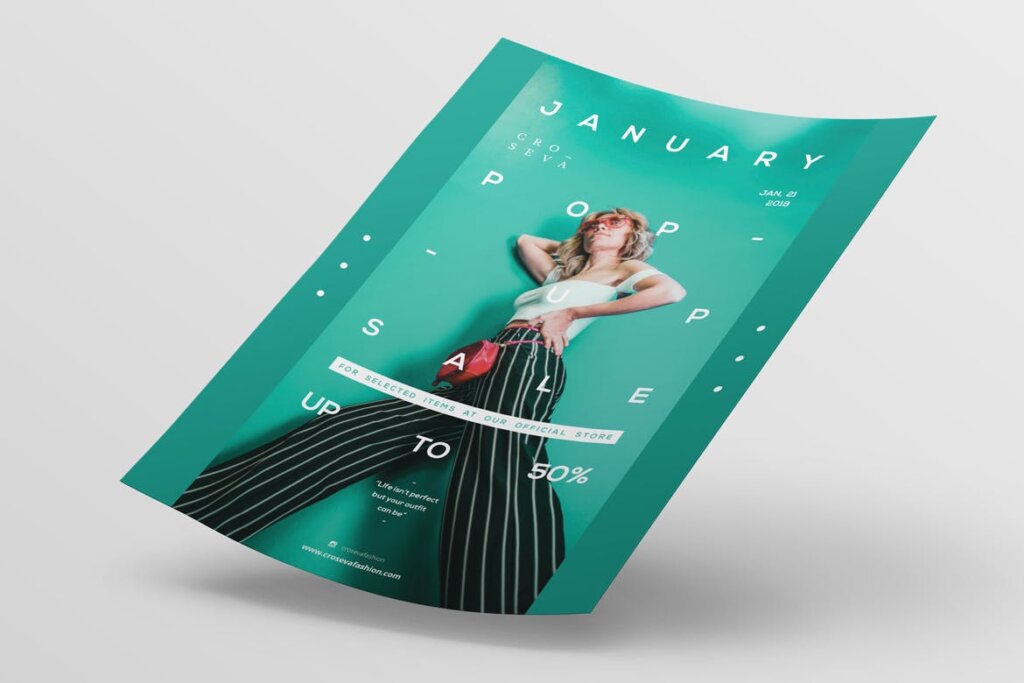 时尚行业创意模板宣传单海报素材模板下载fashion flyer gsqk64