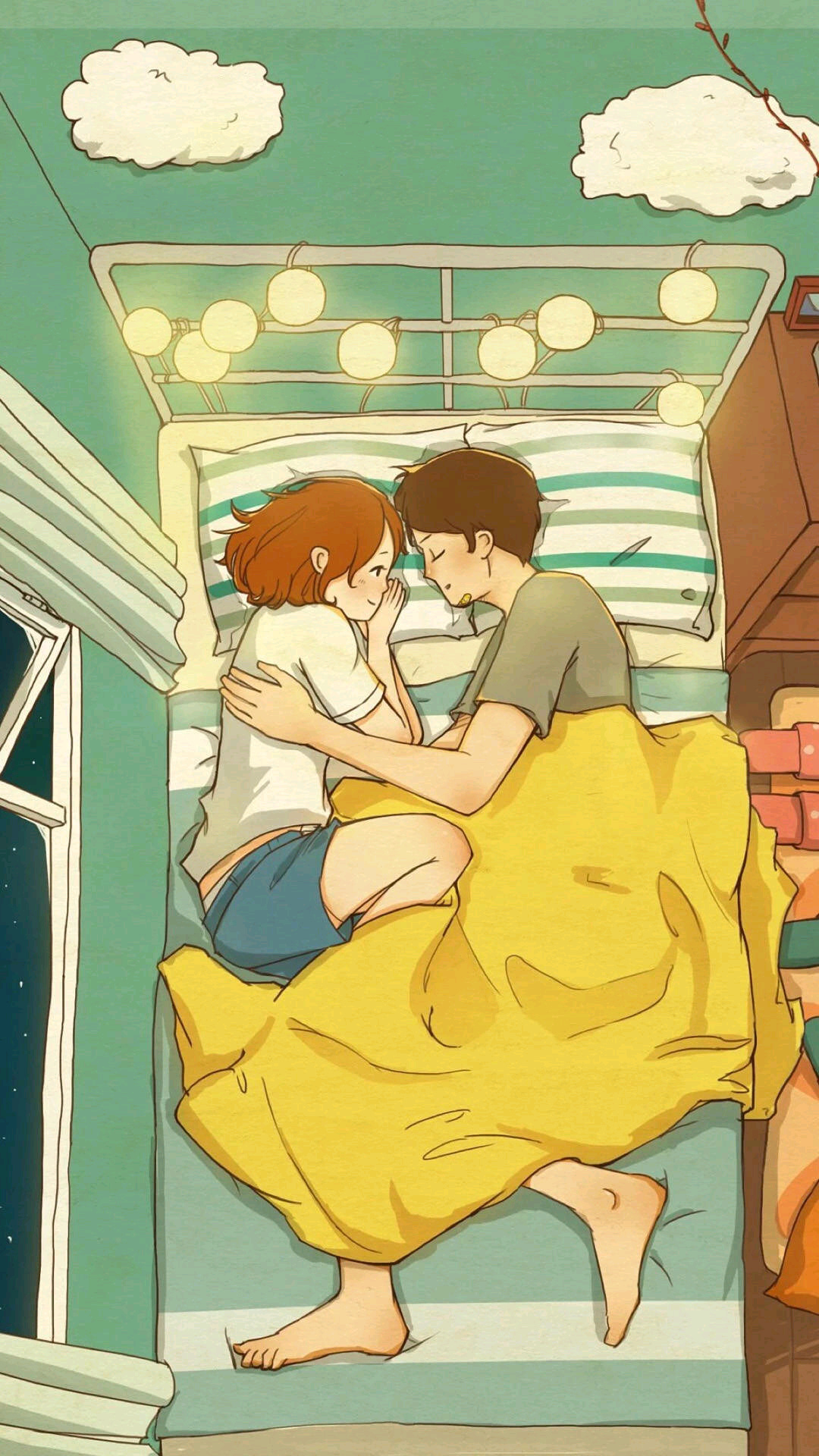 甜蜜卡通情侣高清手机壁纸