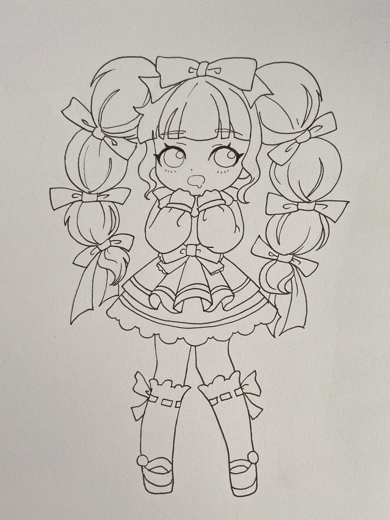 动漫人物女生卡通女孩q版人物可爱少女手绘 临摹改动了一下子