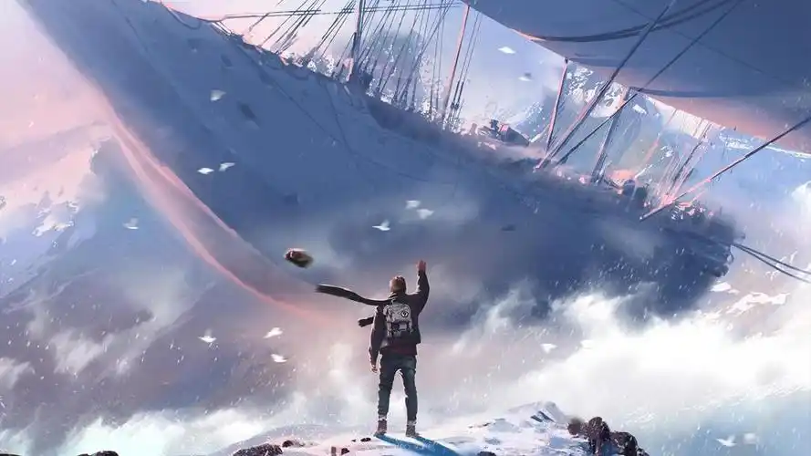 动漫男孩召唤天上的帆船唯美桌面壁纸是qq壁纸网免费提供好看的高清