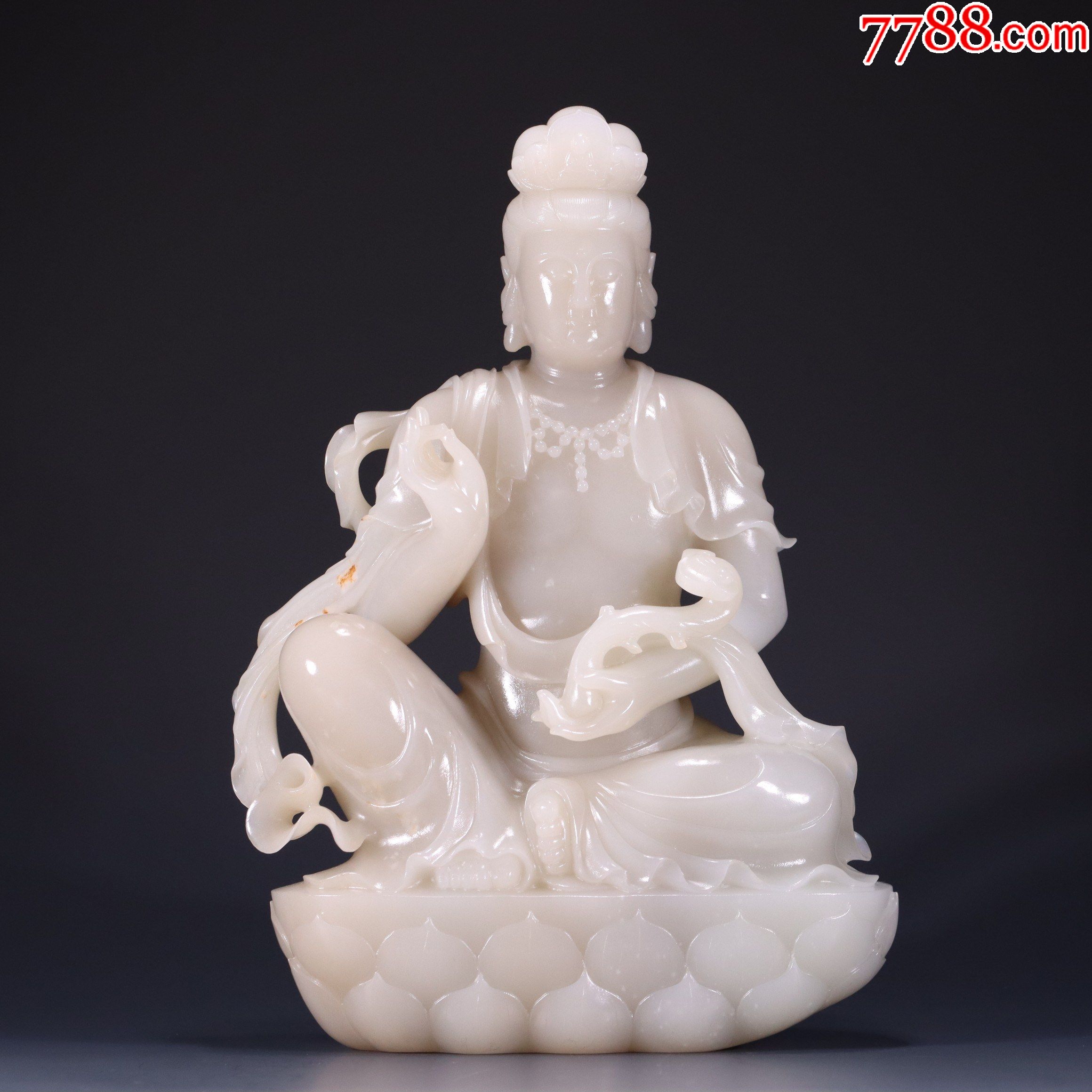 观音坐像摆件-价格:100000元-se82471179-和田玉-零售-7788收藏__收藏