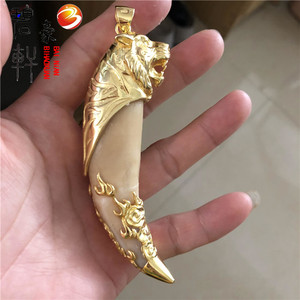 虎牙吊坠纯银图片