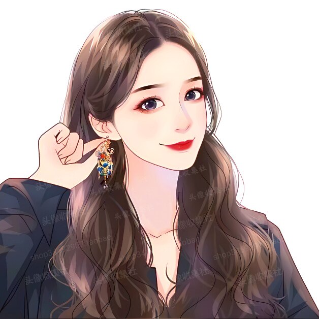 头像 女卡通 动漫 手绘 长发美女 高清头像  头像收集社 自动发货