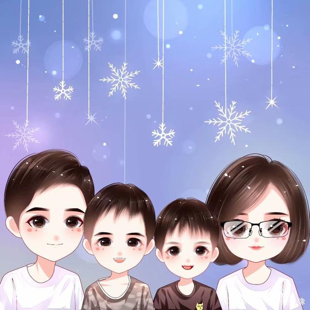 特别亲子照,一家三口,四口微信头像,温馨幸福