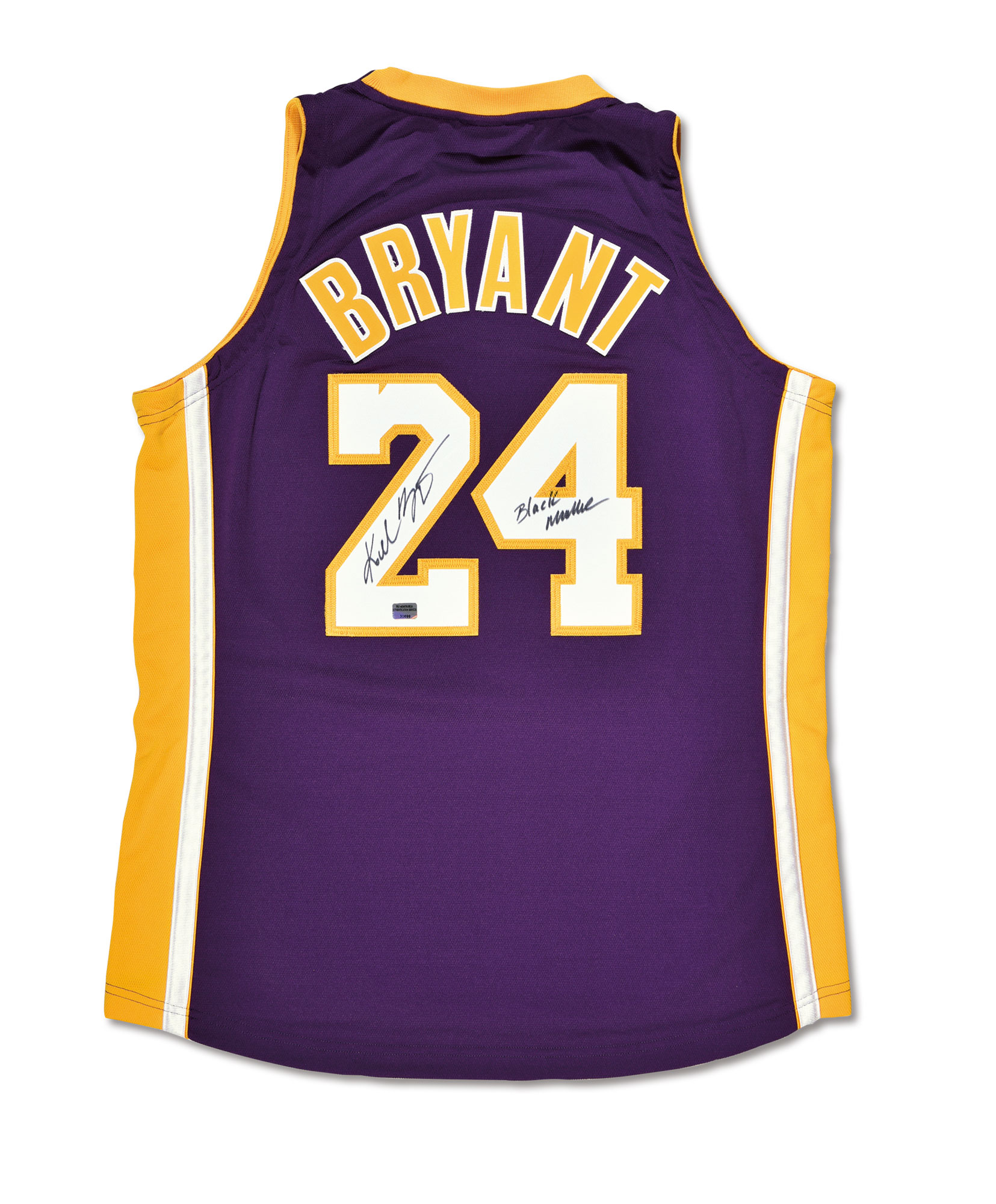 5276黑曼巴科比布莱恩特亲笔签名洛杉矶湖人队客场紫色24号球衣