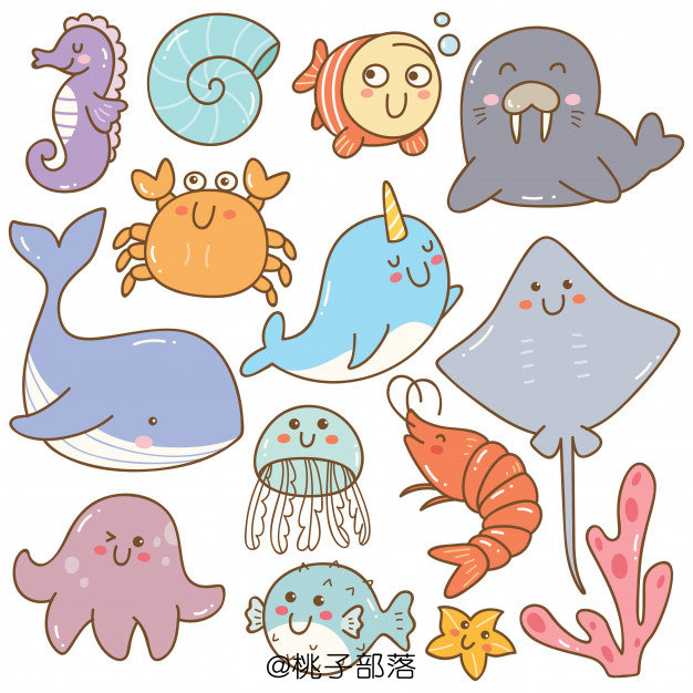 海底动物简笔画大全,请收好哦!#遇见艺术##简笔画