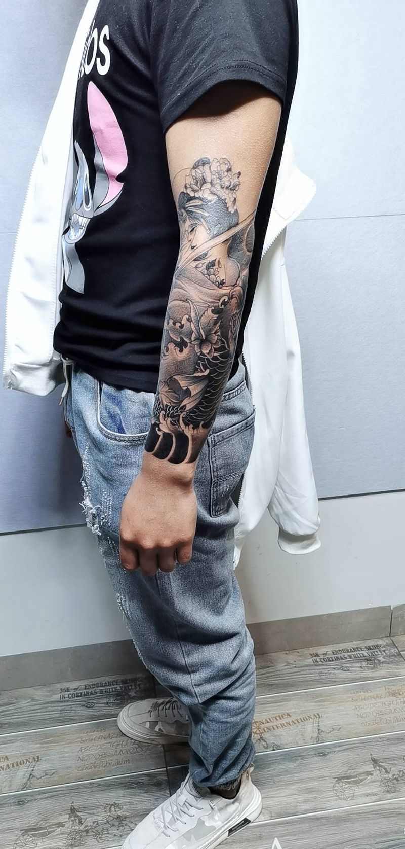 小臂 艺妓纹身图片_手臂纹身图案