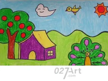 绿色家园儿童画:智慧生活美丽家园_绿色家园儿童画_绿色家园_零二七