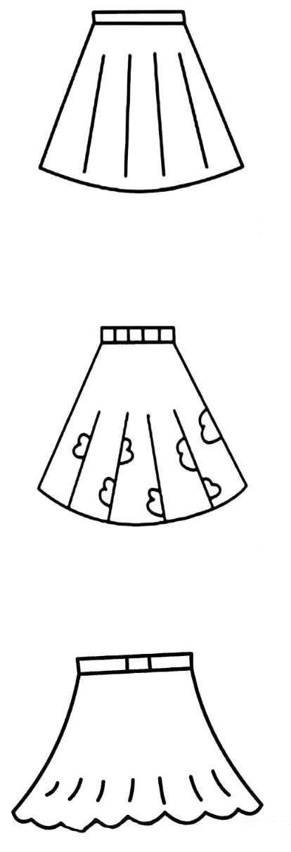 卡通衣服裙子简笔画