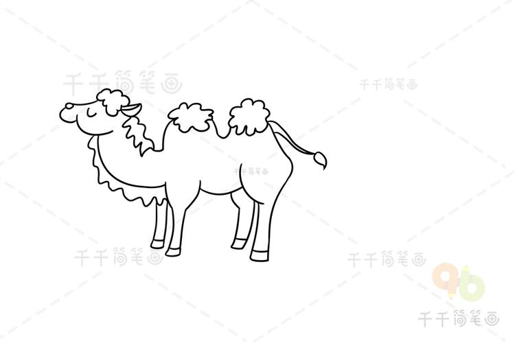 骆驼简笔画儿童亲子画陆地动物简笔画