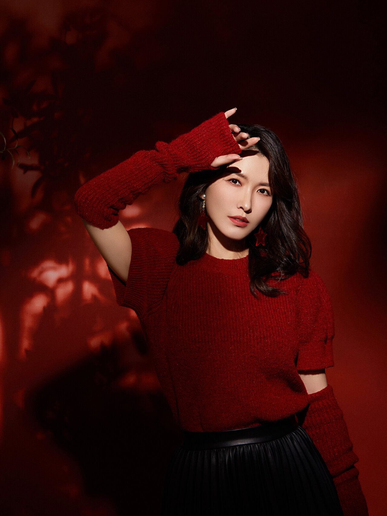 徐洁儿|元宵节红毛衣氛围写真