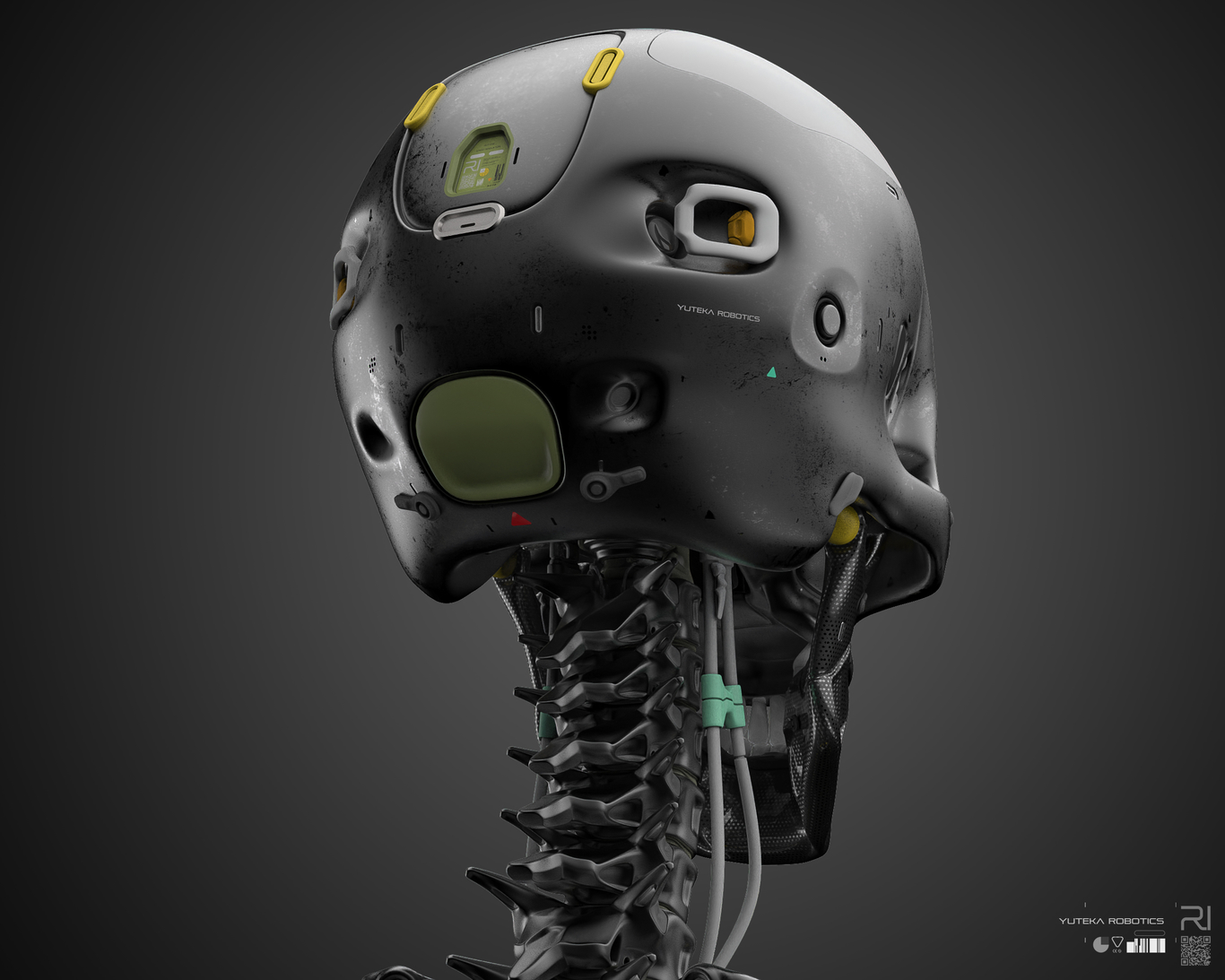 3d酷炫3d建模设计作品机械骷髅