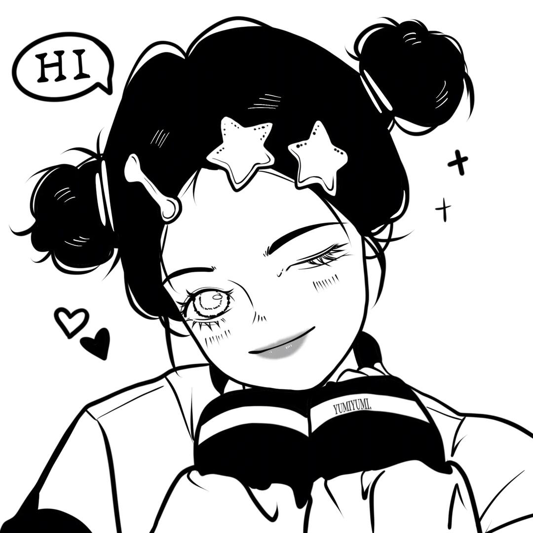 黑白卡通头像无偿