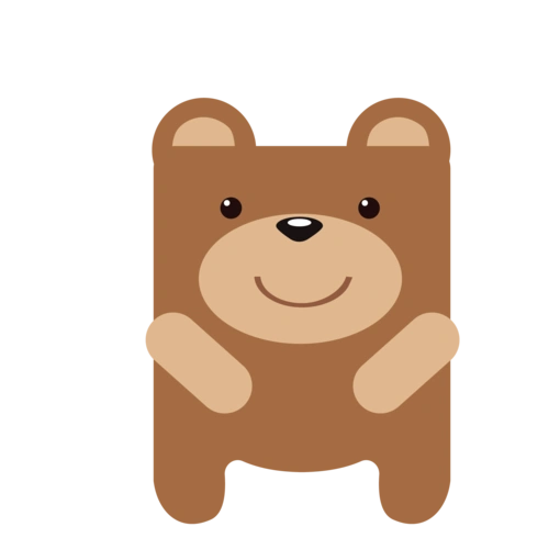 卡通手绘可爱小动物棕色小熊奔跑