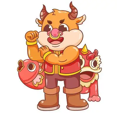 卡通可爱拟人化十二生肖之牛插画素材png