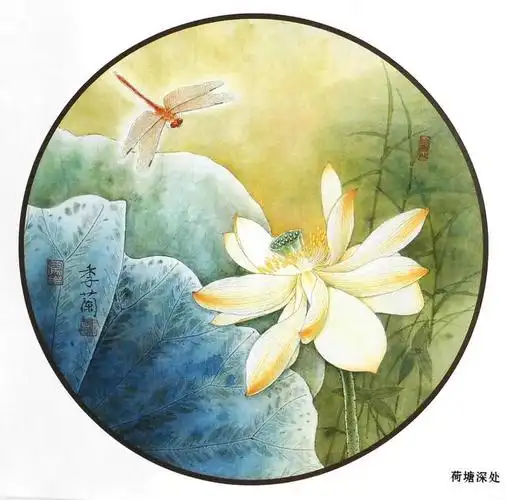 季阑工笔花鸟圆扇面29幅,色稿 白描,喜欢的收藏关注