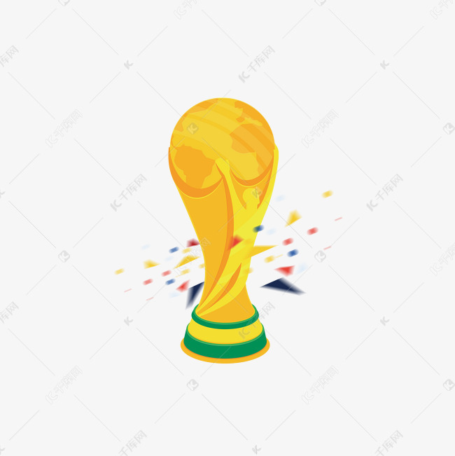 卡通足球世界杯奖杯矢量素材