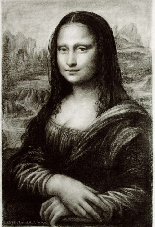 翻出高二寒假临摹的《蒙娜丽莎》.