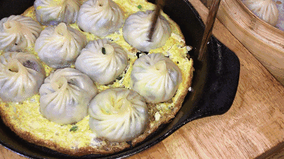 小吃美食流口水好吃的包子生煎gif动图_动态图_表情包下载_soogif