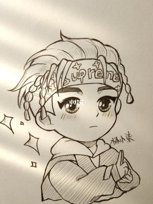 q版鹿晗简笔画可爱简笔画王嘉尔手绘q版明星附过程q版明星肖战简笔画