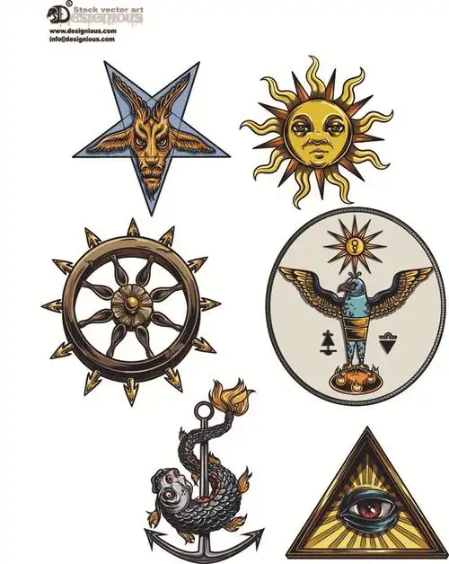 太阳图腾纹身图案 - 素材公社 tooopen.com