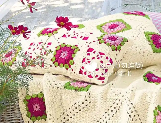 毯子  #钩针拼花  #钩针毛线  #钩针抱枕  #钩织  #毛线  #钩针毯子