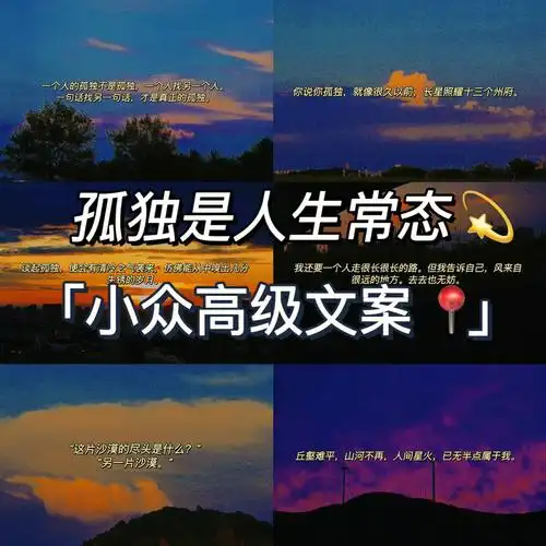 一个人独处的高级文案78 不必艳羡风月,孤岛有孤岛的好. 你说你孤独