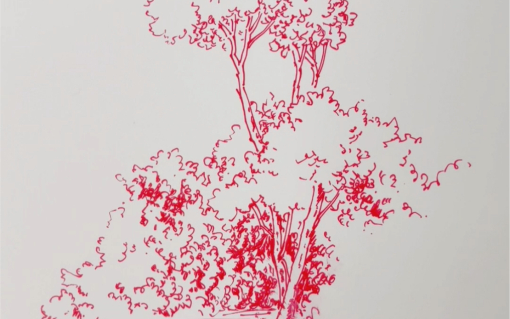 速写树丛的一种表达形式