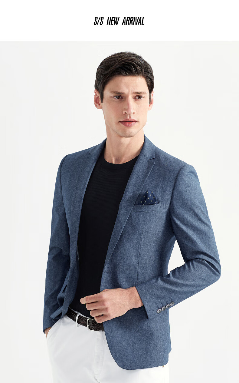 【单西】柒牌男装休闲西装男2020新款西服外套商务时尚办公宴会修身小