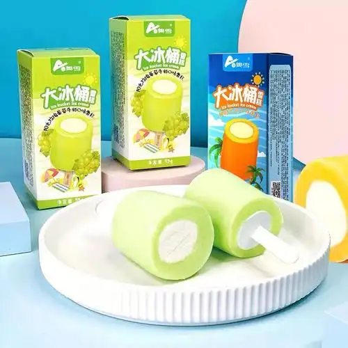 吃雪糕啦大冰桶绿色心情冰工厂山楂雪