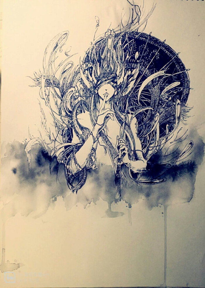 第一次临摹这么复杂的画,纯手绘,那段时间让我浮躁的心静了许多