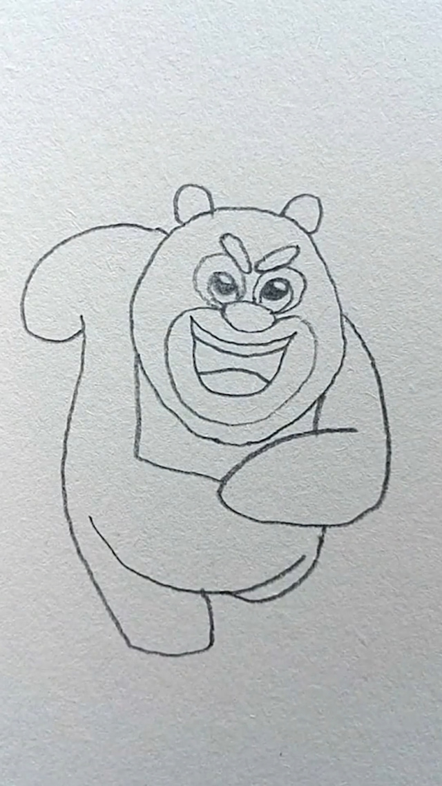教你们画熊出没里面的熊大