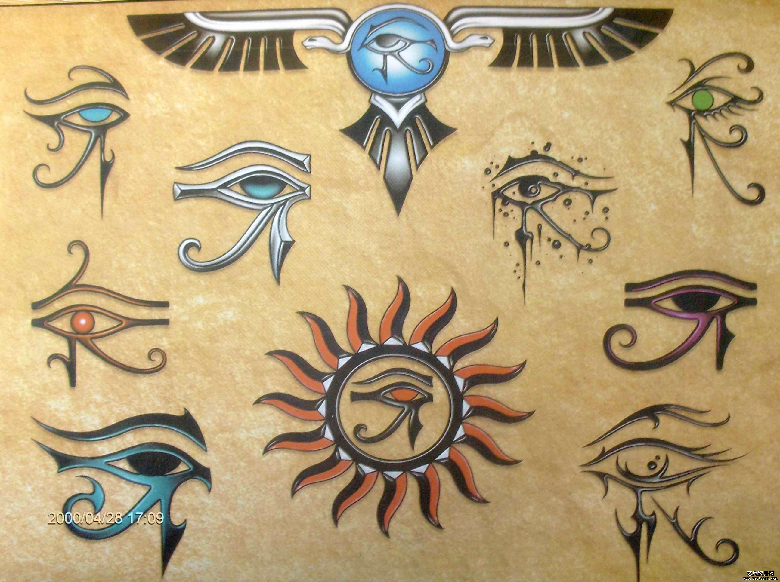 推荐一组个性的荷鲁斯之眼纹身图案