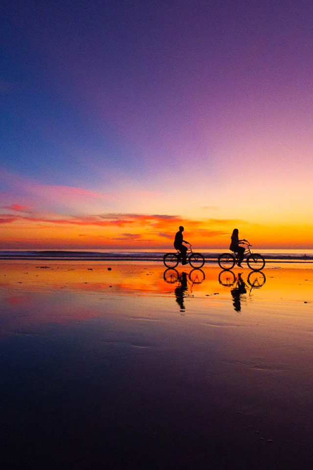 浪漫爱情夕阳摄影手机壁纸