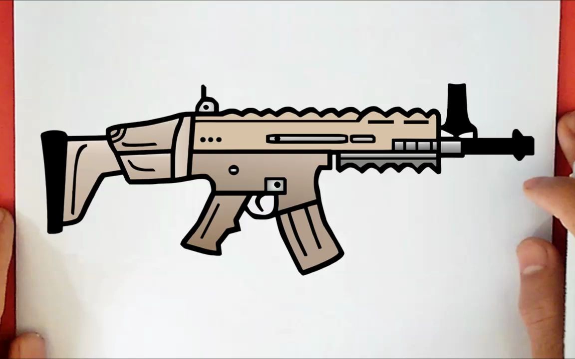【简笔画】教你一步一步画冲锋枪~超级简单的绘画,一看就会!