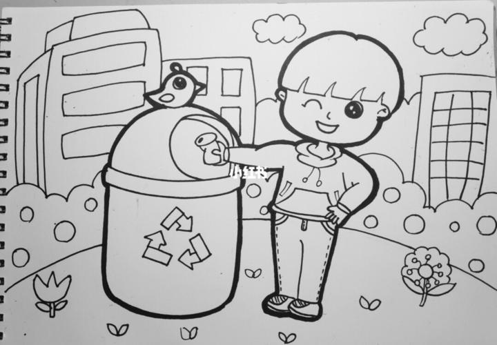 幼儿主题简笔画环保