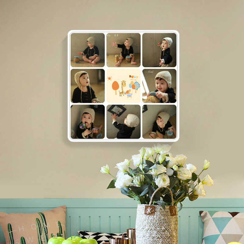 相框九宫格挂墙拼图24寸可爱儿童创意婚纱照客厅相框