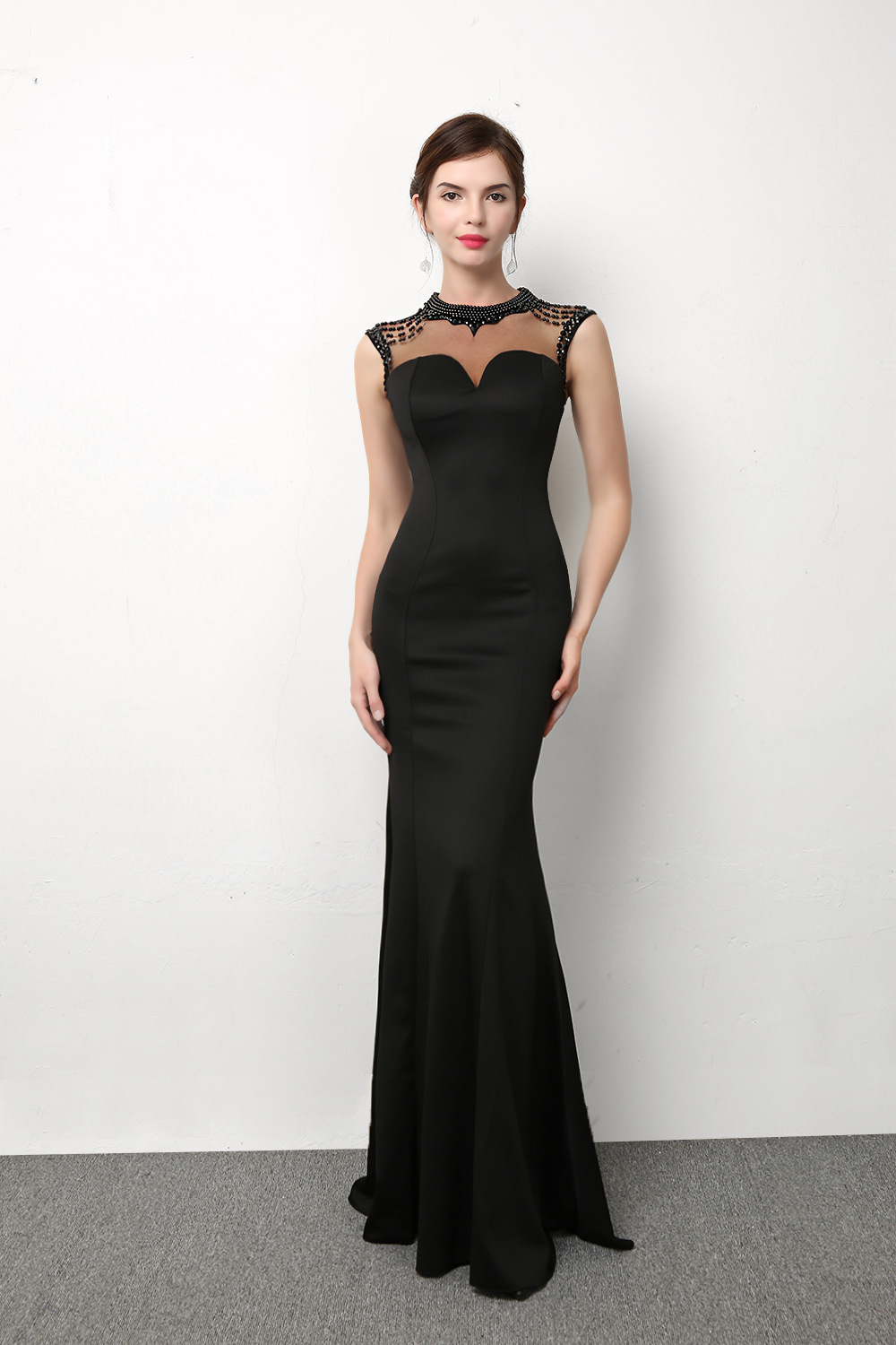 8169#公司年会走秀晚礼服时尚鱼尾宴会修身显瘦主持人礼服女长款