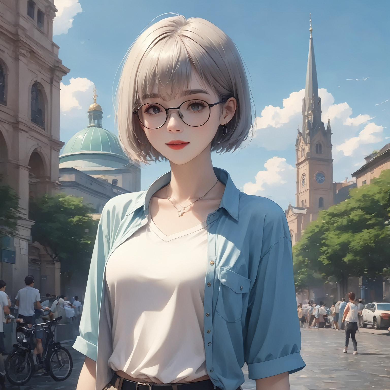 自绘头像:戴眼镜的动漫女孩,让你心动不已!|第6期