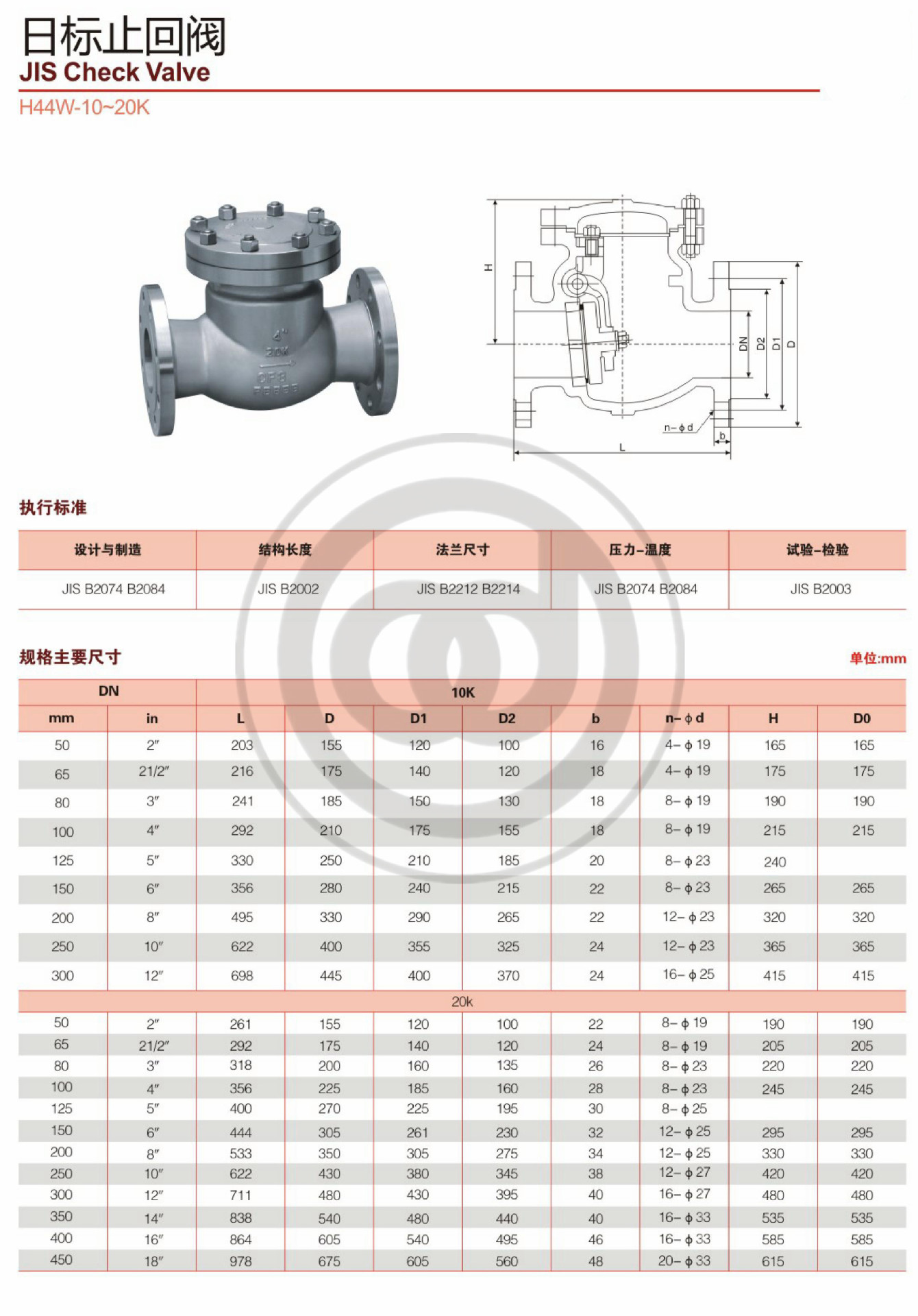 日标止回阀h44w10kjis止回阀