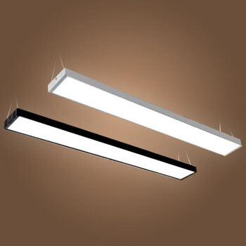 led长条灯办公室吊线灯长方形吸顶灯健身房造型灯双管日光灯 黑0.
